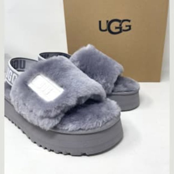 UGG Women's DISCO Slides Gray White Women's Size 1112258 SAMT - Picture 3 of 11